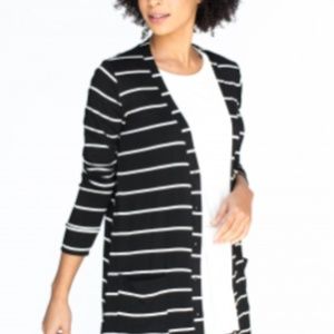 Favorite Cardi Black and White Stripe